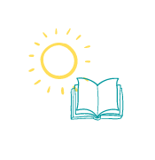 sunshine and book icon